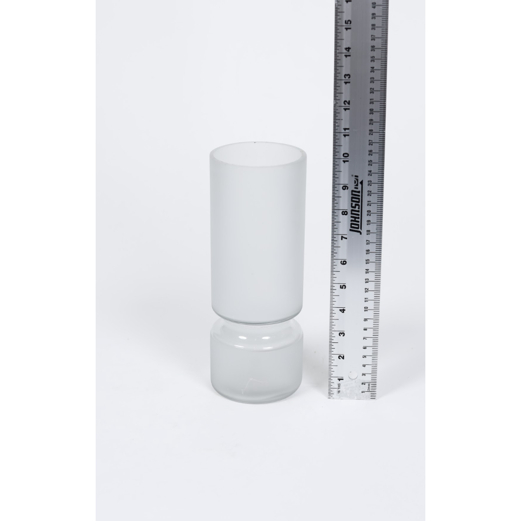 Tall Frosted Glass Pedestal Vase